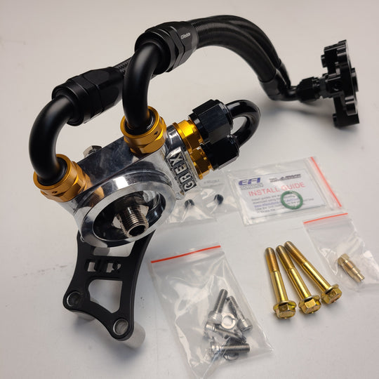 U.P.G Skyline GTR oil filter relocation kit with Greddy oil cooler adapter with Taarks block adapter