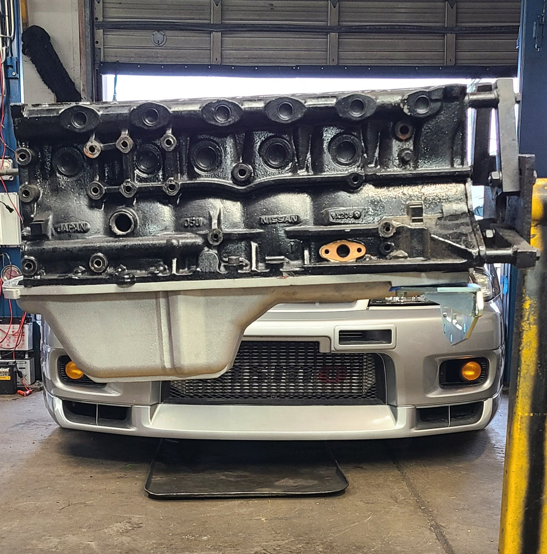 RB20/25/26/30 JHK cast front sump oil pan with transmission gusset (FRONT SUMP)