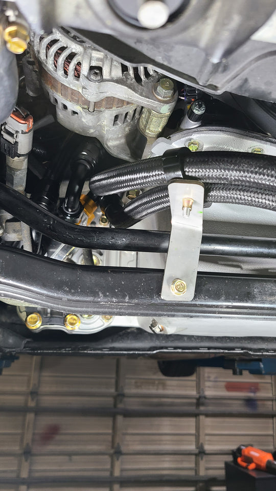 Oil cooler hose brackets for Skyline GTR