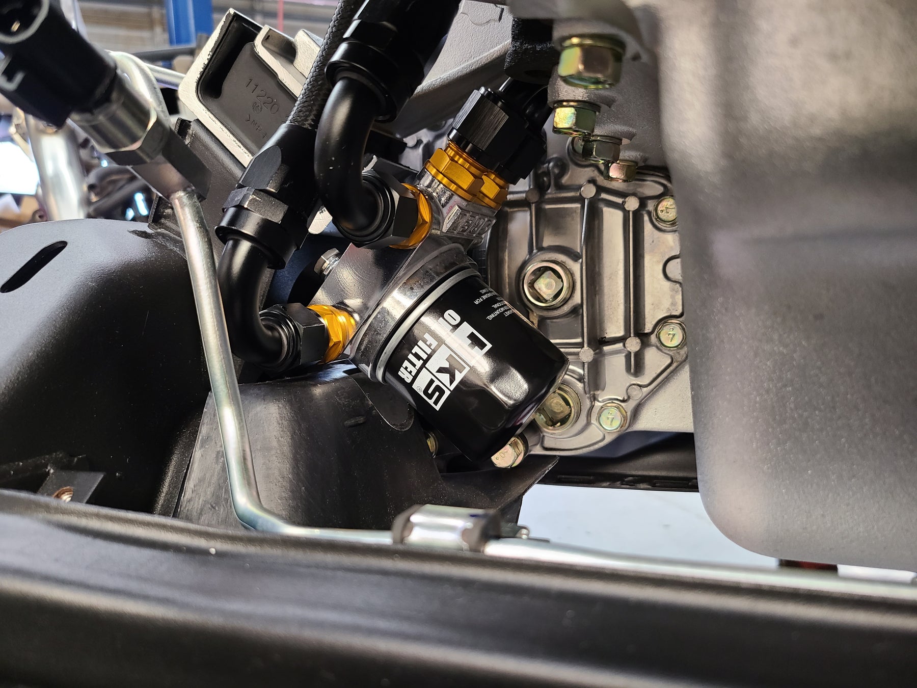Oil Filter Relocation R32 U.P.G Skyline GTR oil filter relocation kit with Greddy oil cooler ada ...